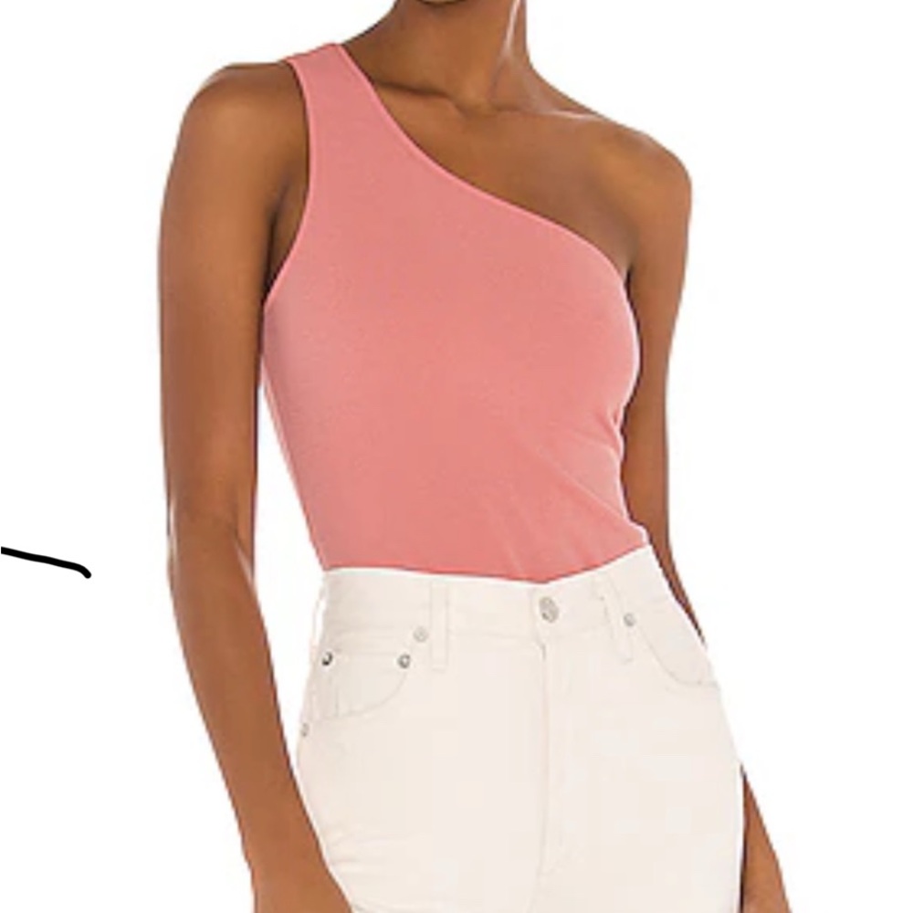 NWT Show Me Your MuMu One-Shoulder thong Bodysuit in Dusty Rose